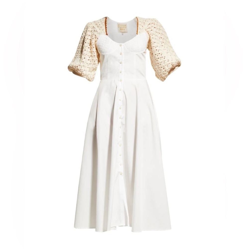 Stella Pardo Paris, crochet sleeve midi dress